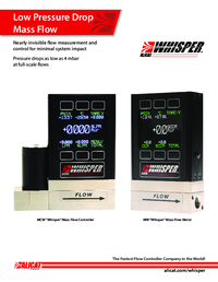 Thumbnail of document Brochure - MCW Whisper Series Low Pressure Drop Mass Flow Controller